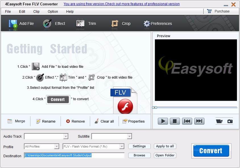4Easysoft Free FLV Converter下载,FLV视频格式转换器